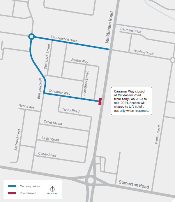 Carramar Way Detour Map