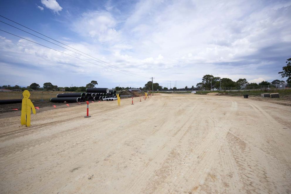 Evans Road compacted and ready for new crushed rock