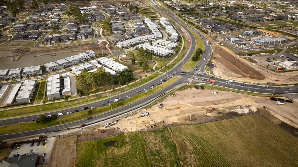 Birds-eye view Hall, Evans and Cranbourne-Frankston intersection upgrade project