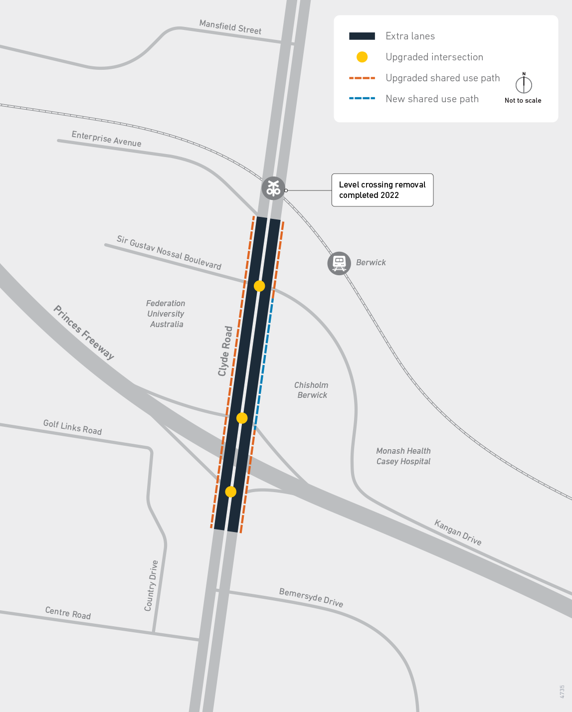 Clyde Road Upgrade Project Overview map
