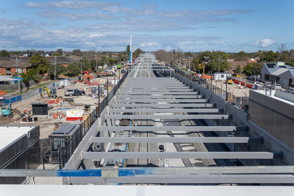 The new 1.2km rail trench at Glen Huntly