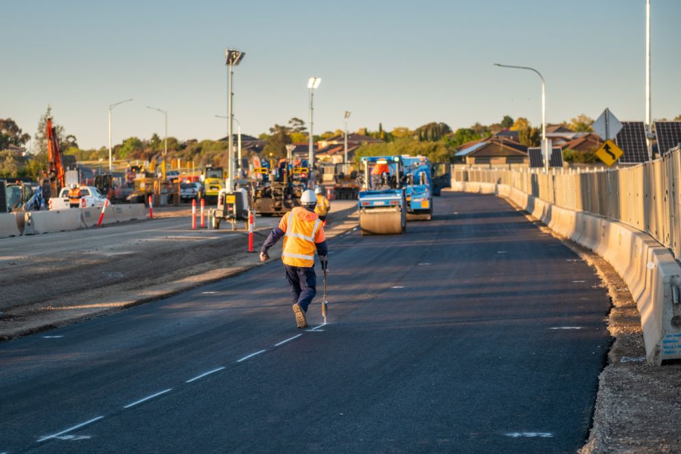 Crews worked around the clock to complete the temporary road at Calder Park Drive