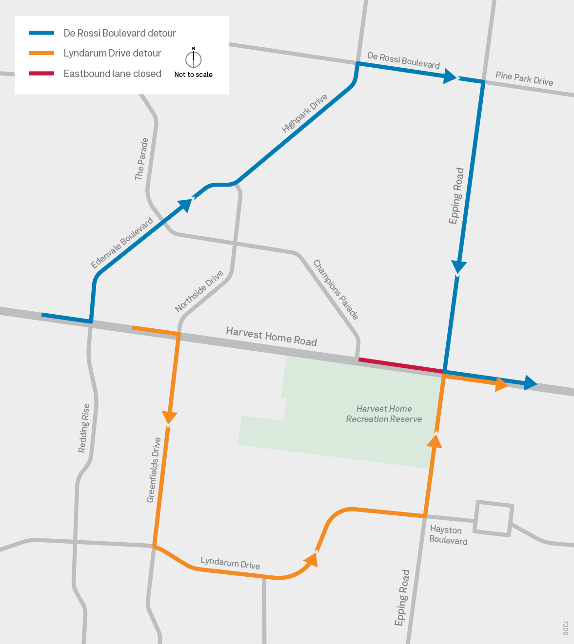 Harvest Home Road eastbound lane closure map