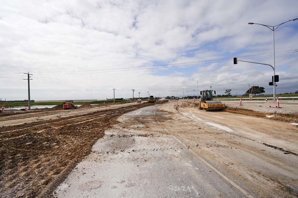 Recently demolished northern leg of the Western Port Highway intersection