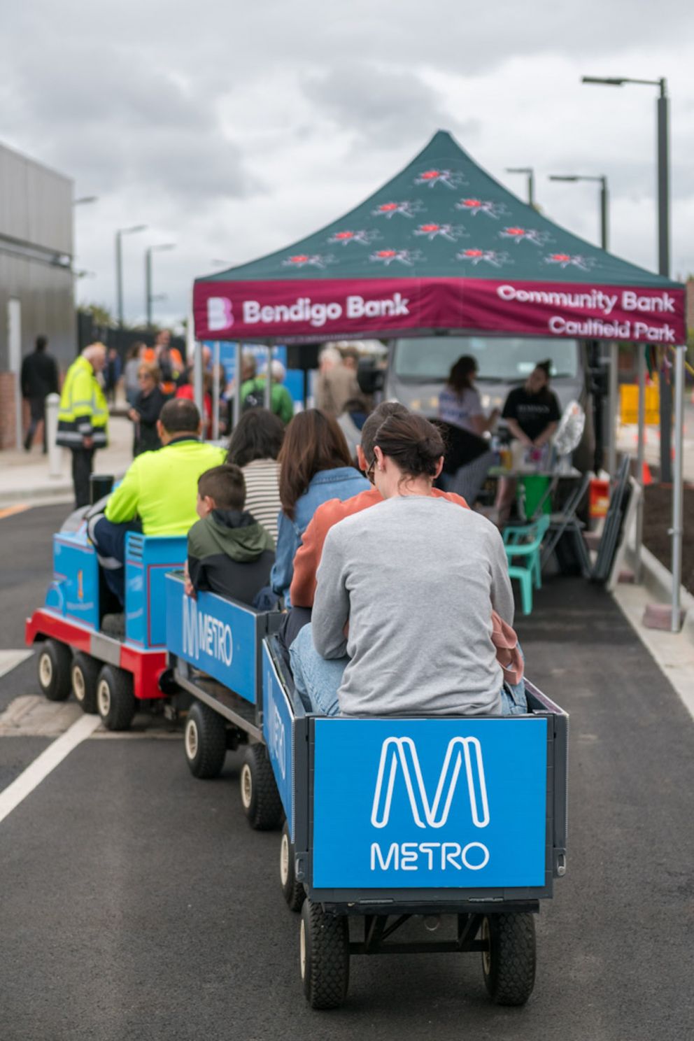 All aboard the mini Metro train to explore the new station precinct