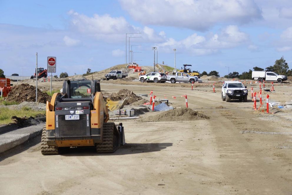 The old roundabout has been demolished to make way for the new upgraded roundabout.