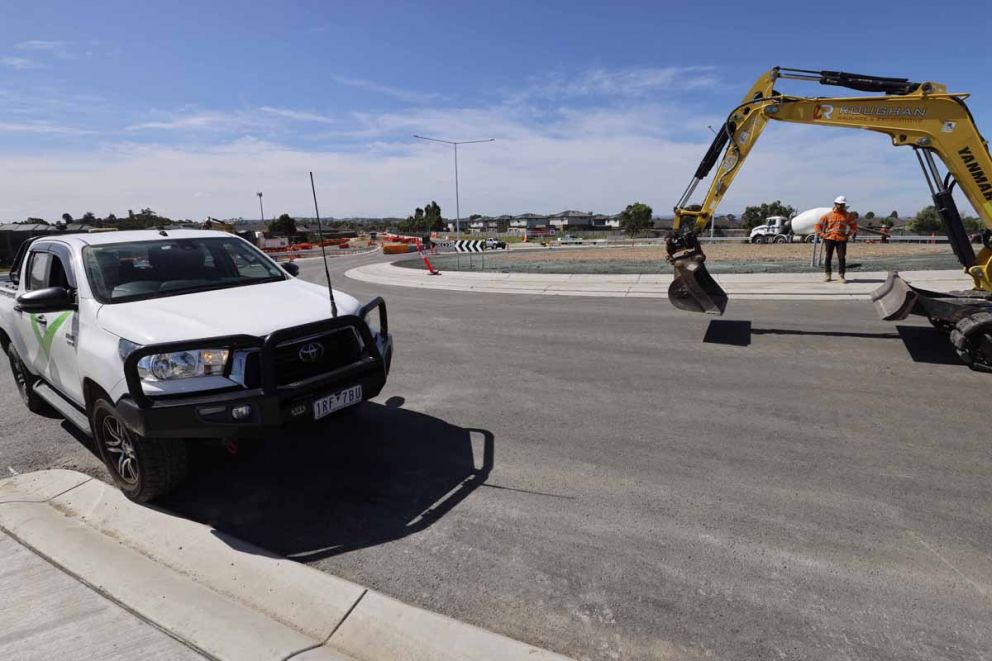 The upgraded freeway roundabout will fit two lanes of traffic.