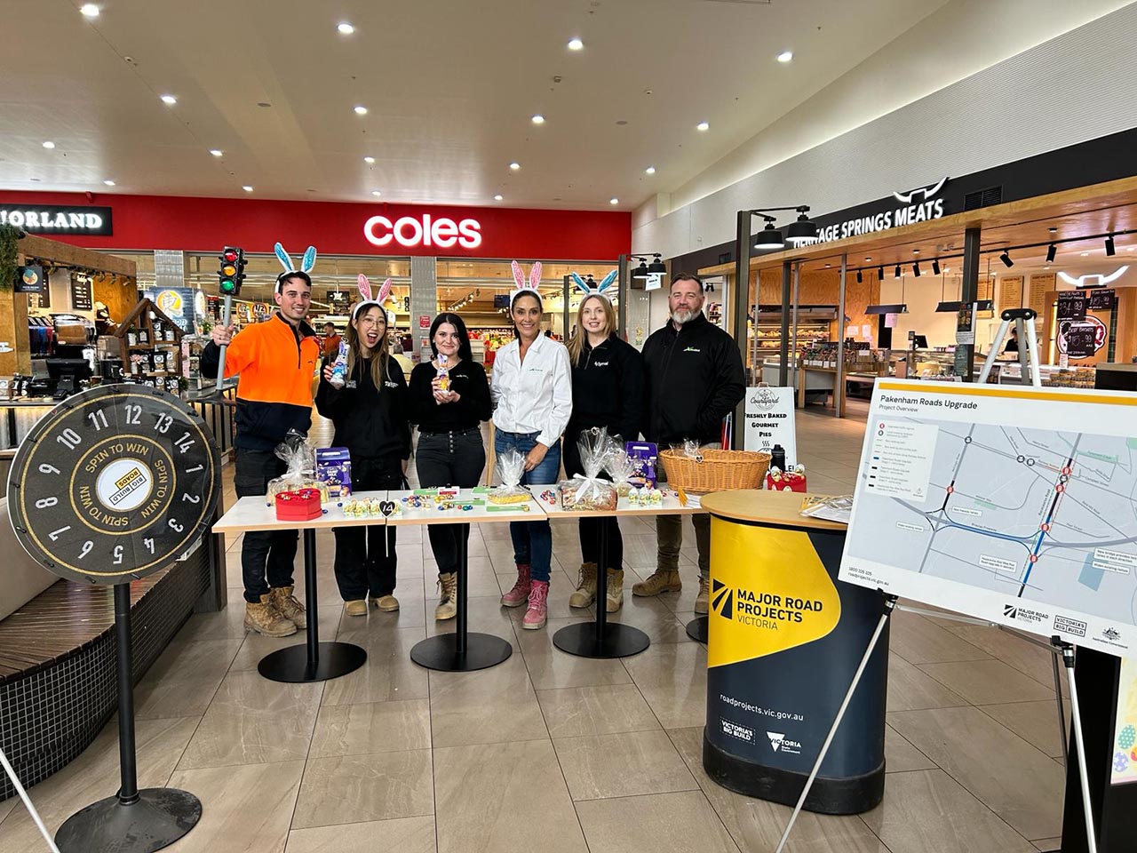 Pakenham Roads Upgrade team at a shopping centre
