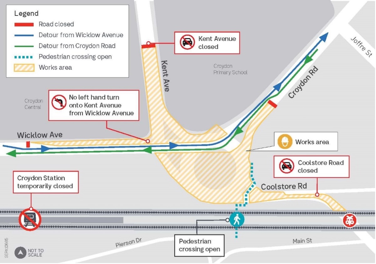 A map shows detours around Kent Avenue while it's closed