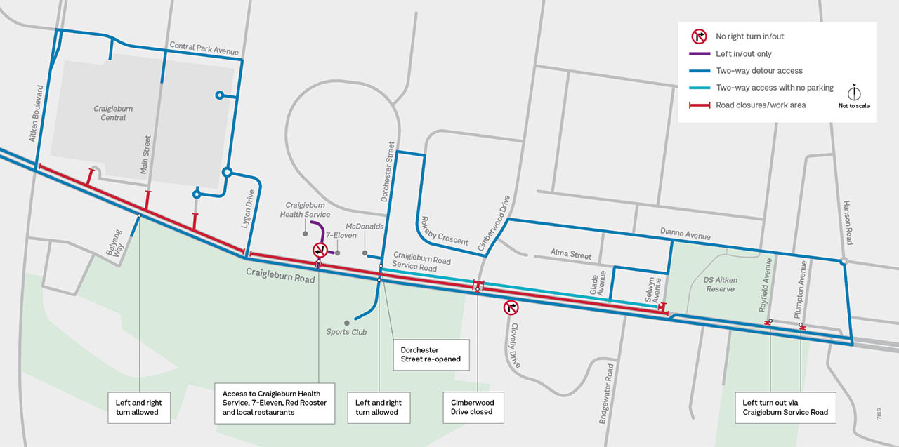 CRU Aitken Blvd to Hanson Rd Access Change Map