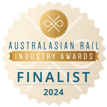 Finalist badge for Australaisian Rail Industry Awards 2024