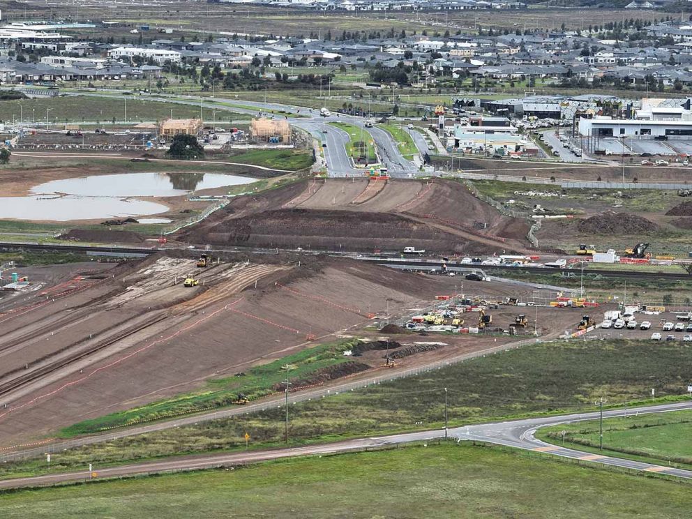 Ison Road Overpass construction progress June 2024