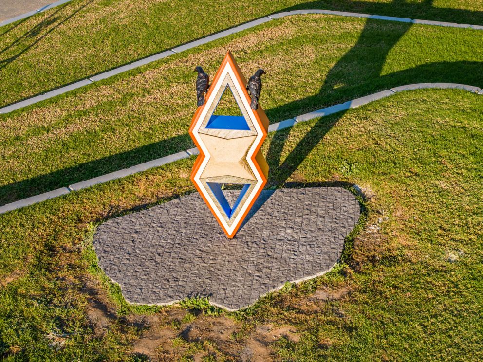 Abstract sculpture at park