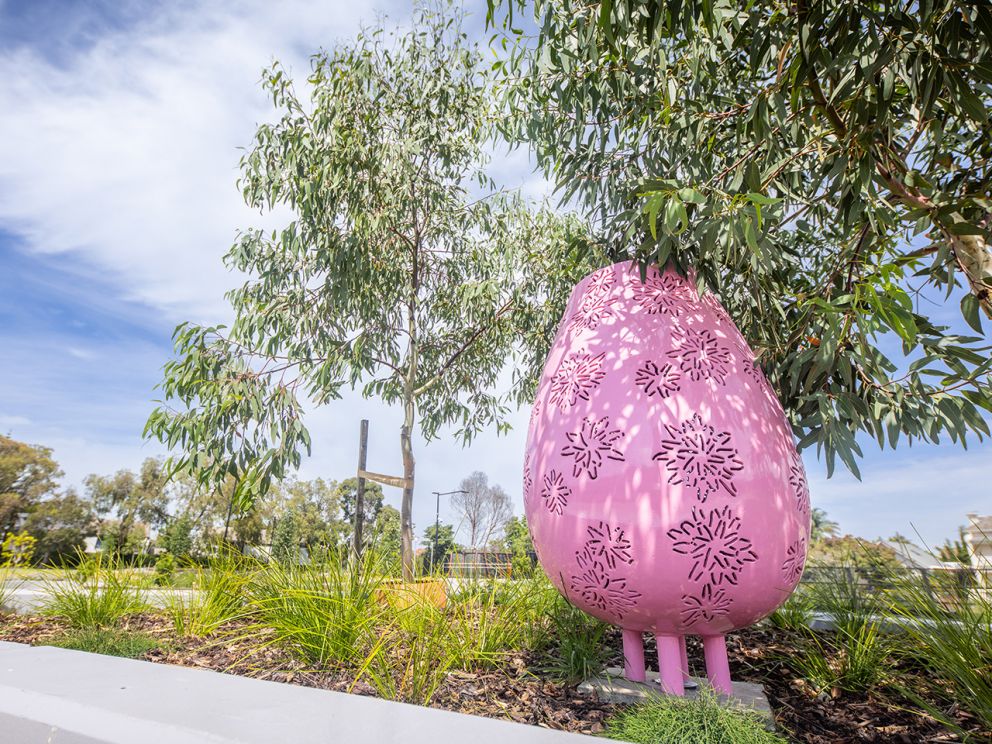 The Bilang sculptures installed in South Yarra Siding Reserve