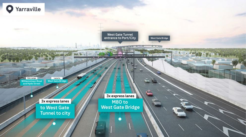 Using the new express lanes on the West Gate Freeway.