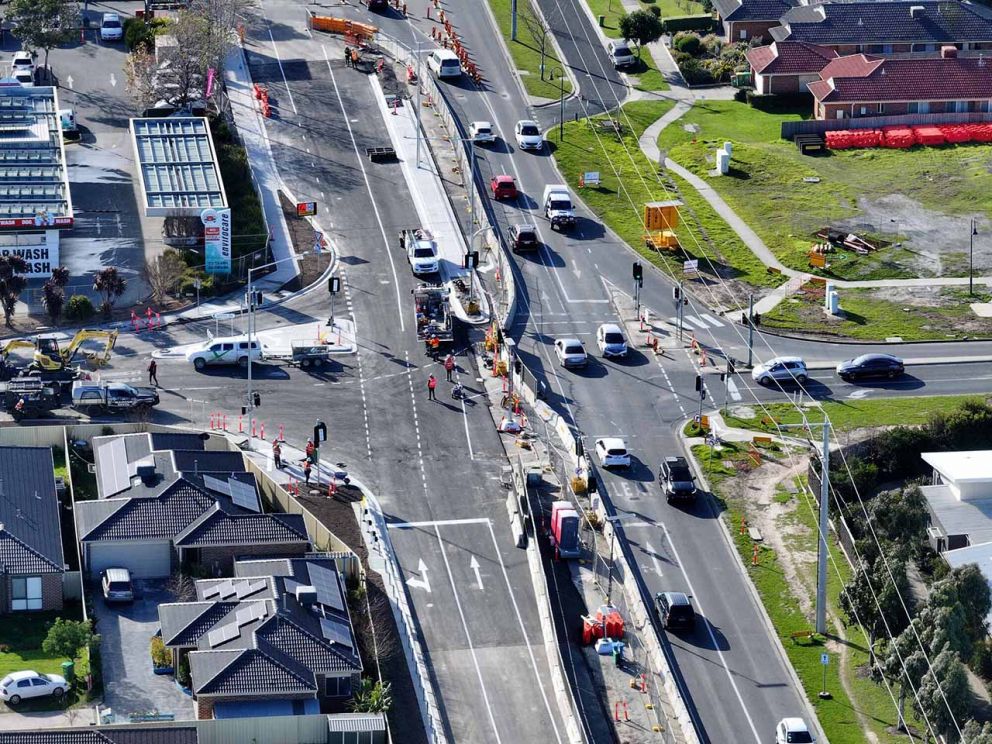 June 2024- The upgraded Henry Road intersection and new northbound lanes on McGregor Road, almost ready to open