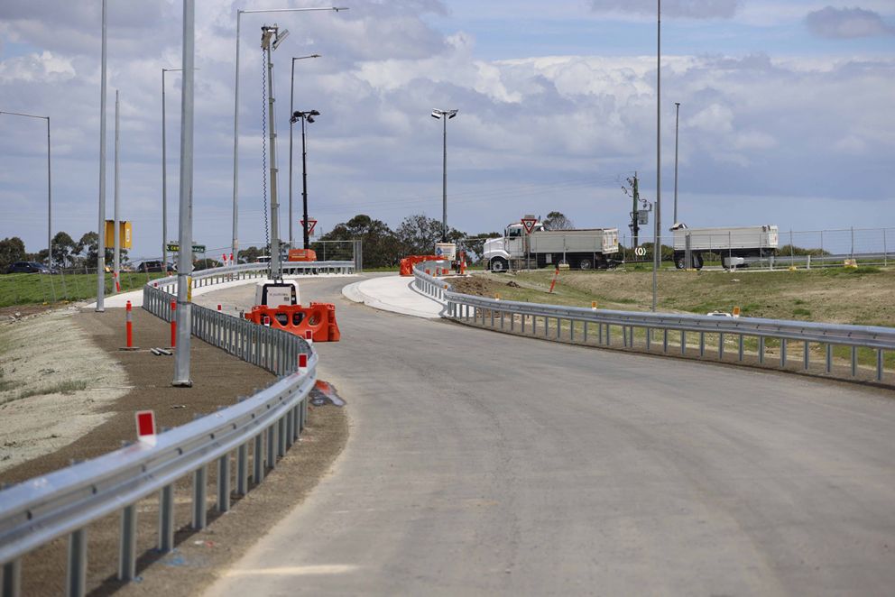 December 2023- The new McGregor Road inbound exit ramp almost ready for opening