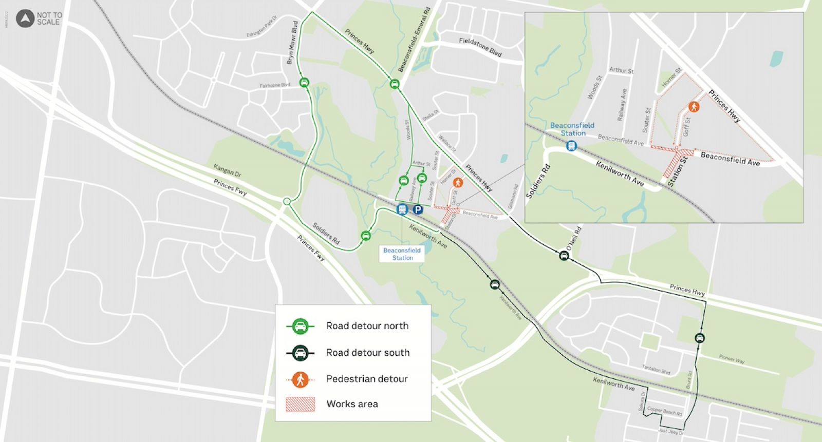 Station Street road closure detour map