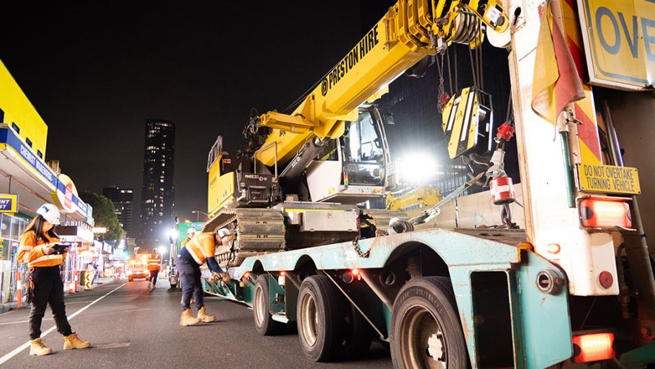 COnstruction works happening along Whitehorse Road