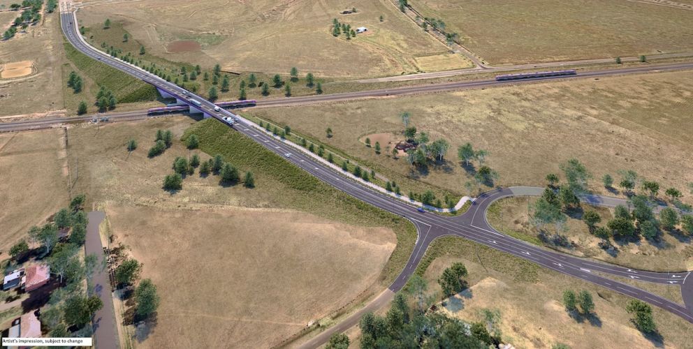 Hopkins Road bridge, aerial view. Artist impression, subject to change