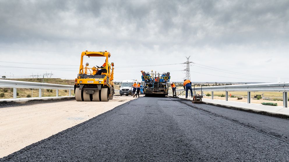 These are the first asphalting works on the new bridge at Calder Park Drive