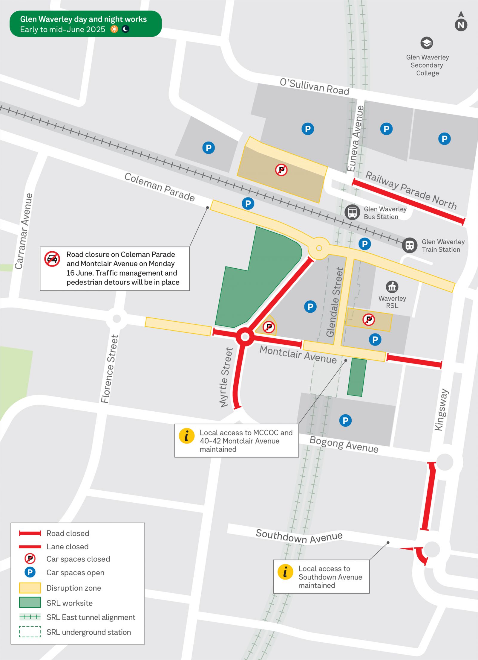 Works happening in Glen Waverley during June. 