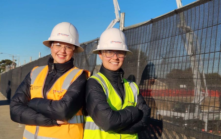 Winne and Alicia project engineers on site at Clyde Road