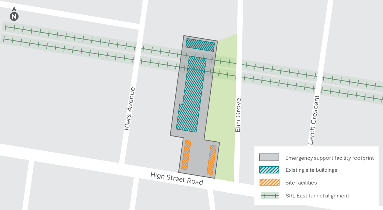 Map shows the location of SRL Emergency support facility