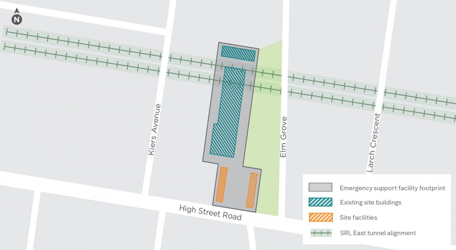Map shows the location of SRL Emergency support facility