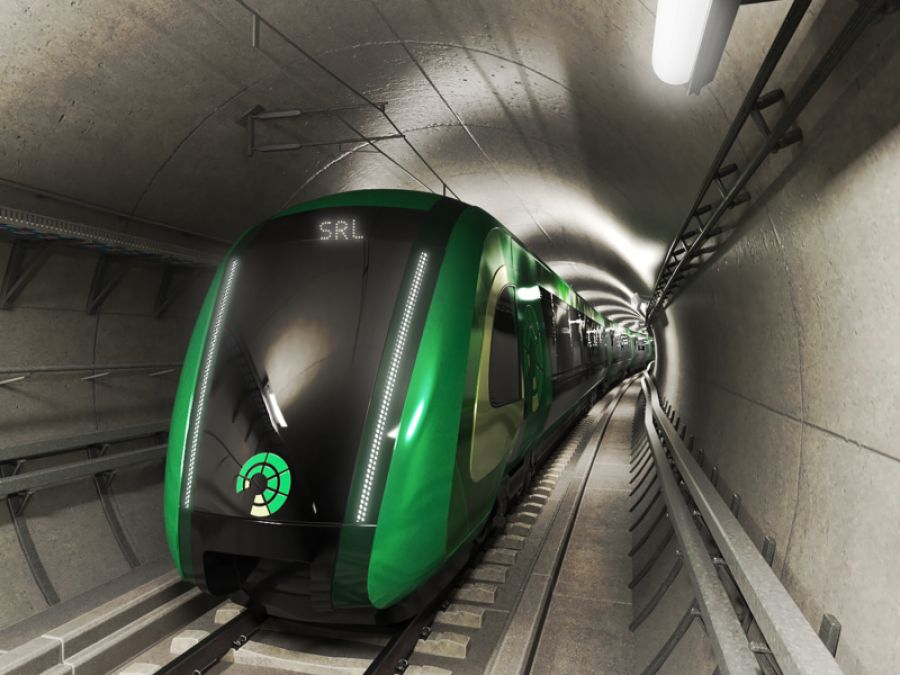 Concept design SRL train travelling through tunnel
