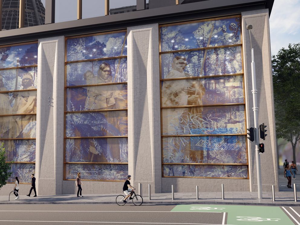 Artist impression of the State Library Station concourse