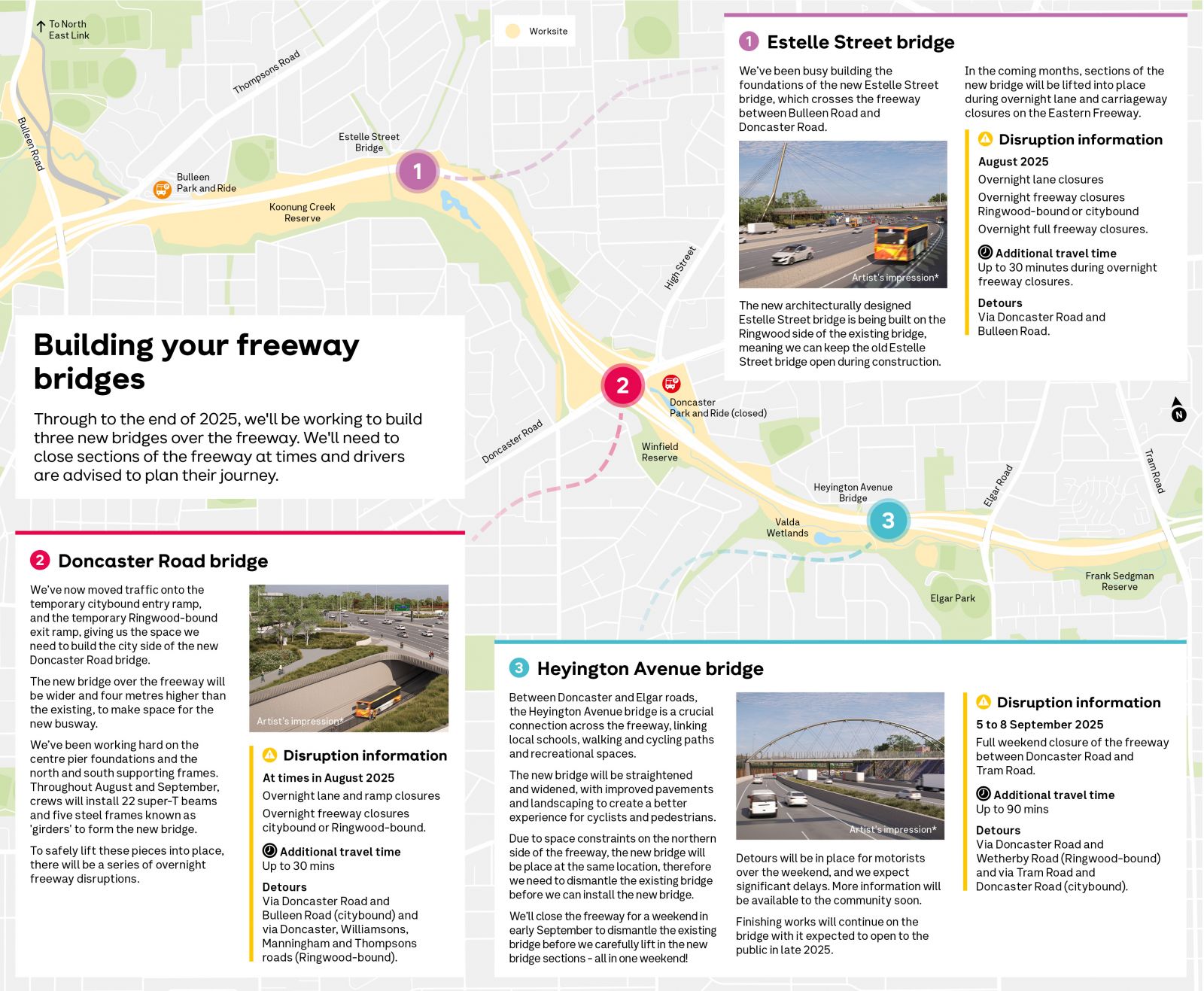 Eastern Freeway construction update