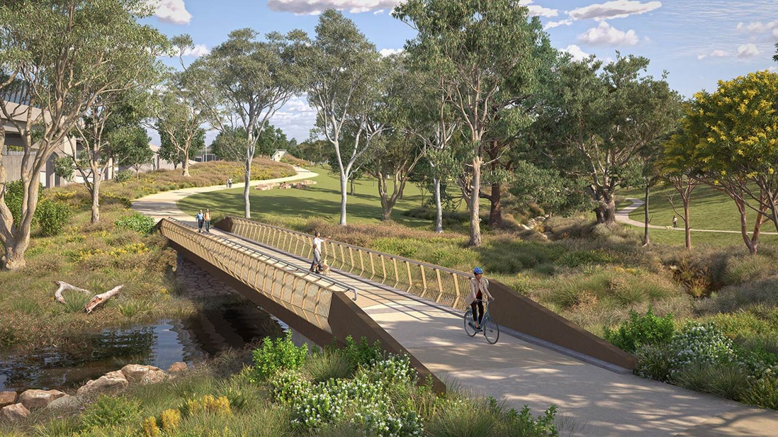 Artist's impression of Koonung Creek bridge to Eram Park, Box Hill North