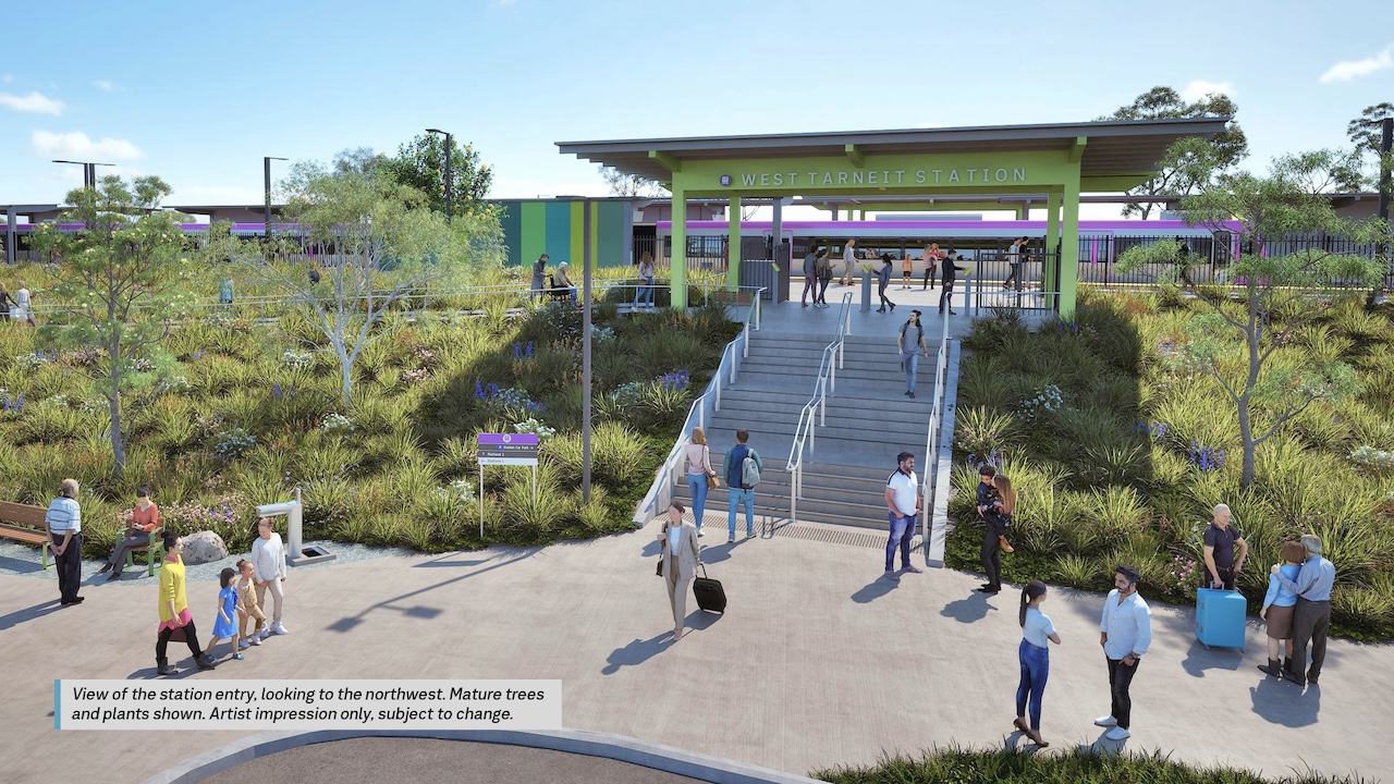 View of the West Tarneit Station entry. Artist Impression only, subject to change