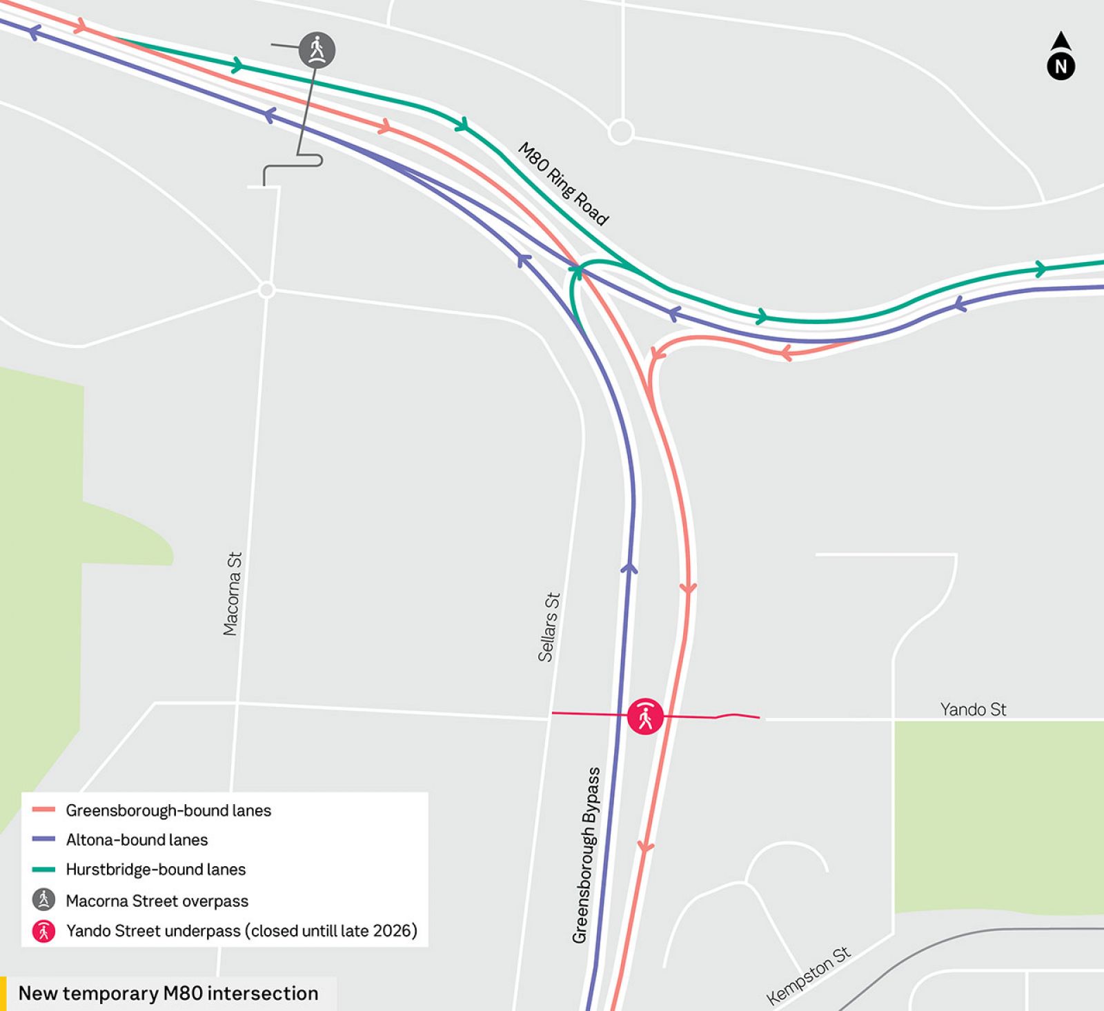 New temporary M80 Ring Road Interchange traffic arrangements