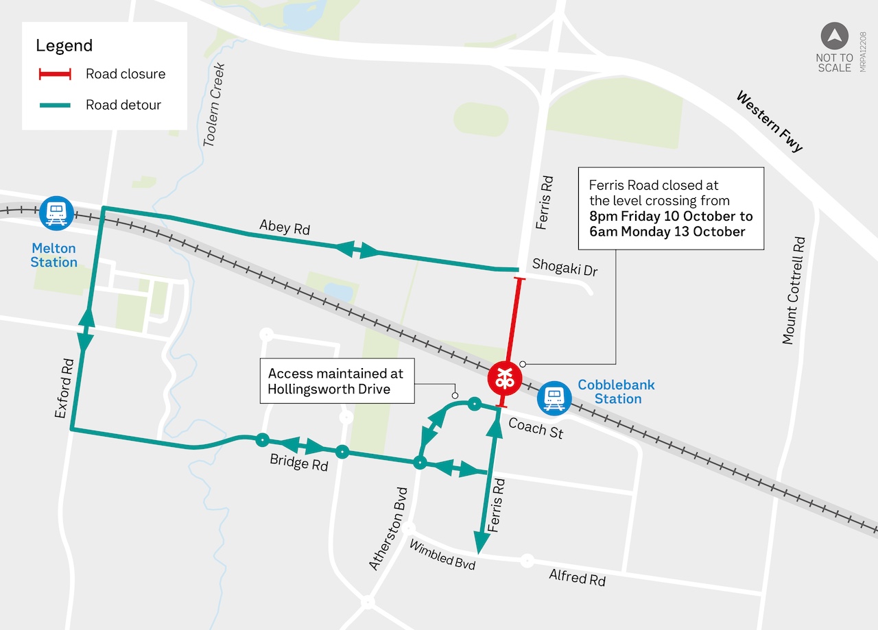 Ferris Road detour map