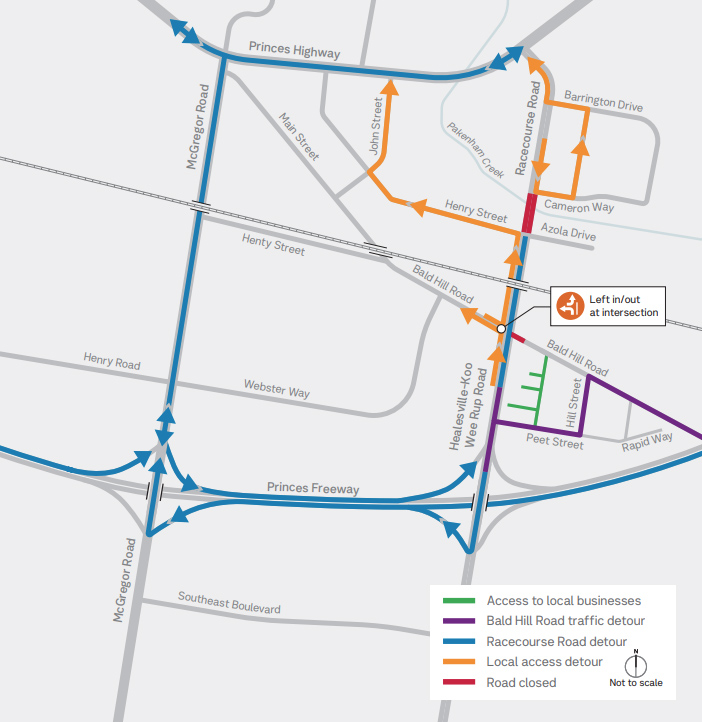 Racecourse-and-Bald-Hill-roads-closure-detours