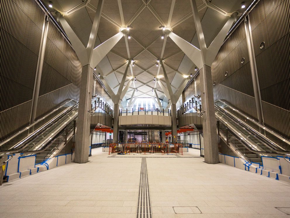 Grand entrance hall below City Square. 