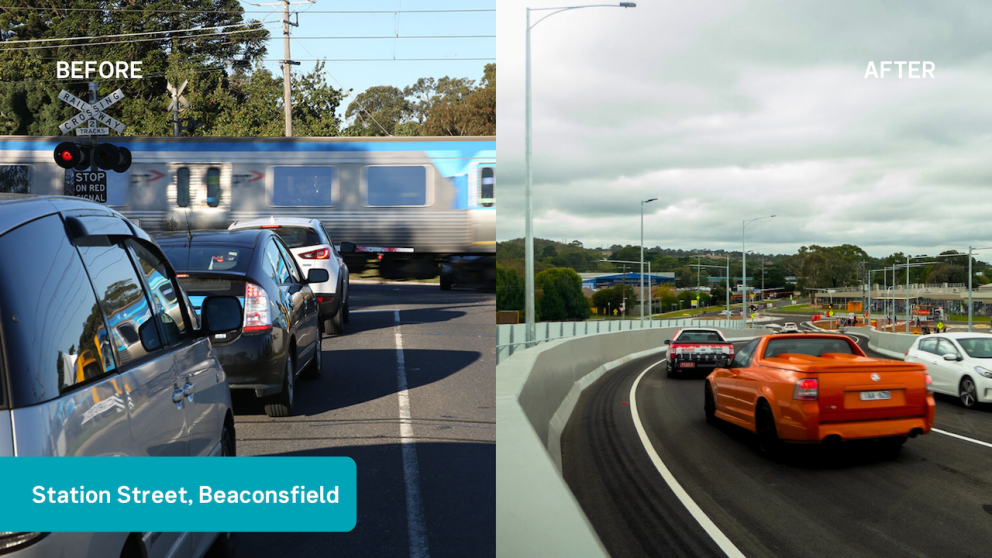 Station Street, Beaconsfield before and after
