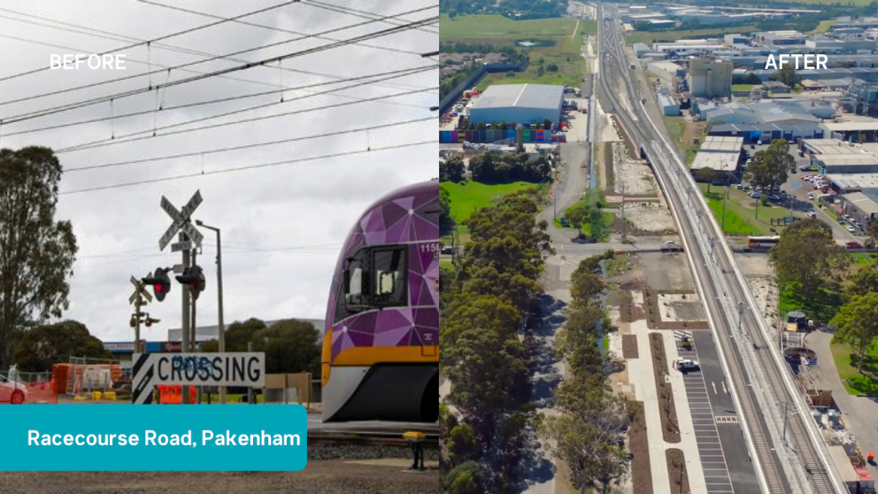 Racecourse Road, Pakenham before and after