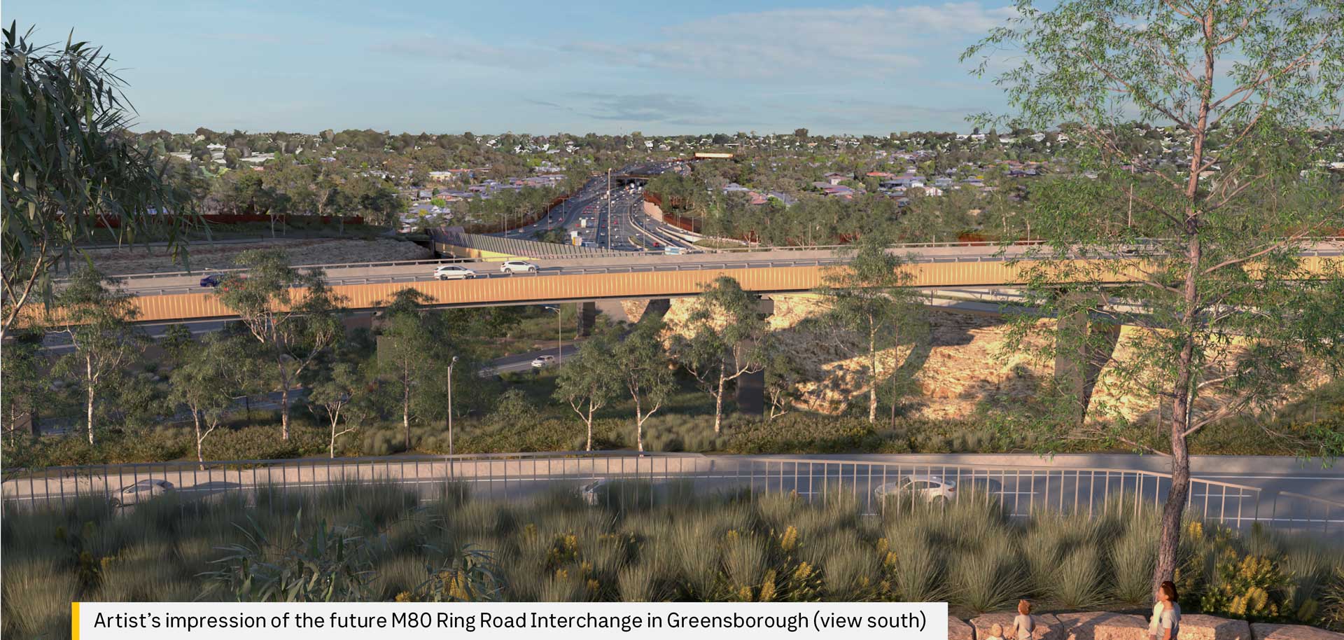 Future M80 Ring Road Interchange in Greensborough (view south)