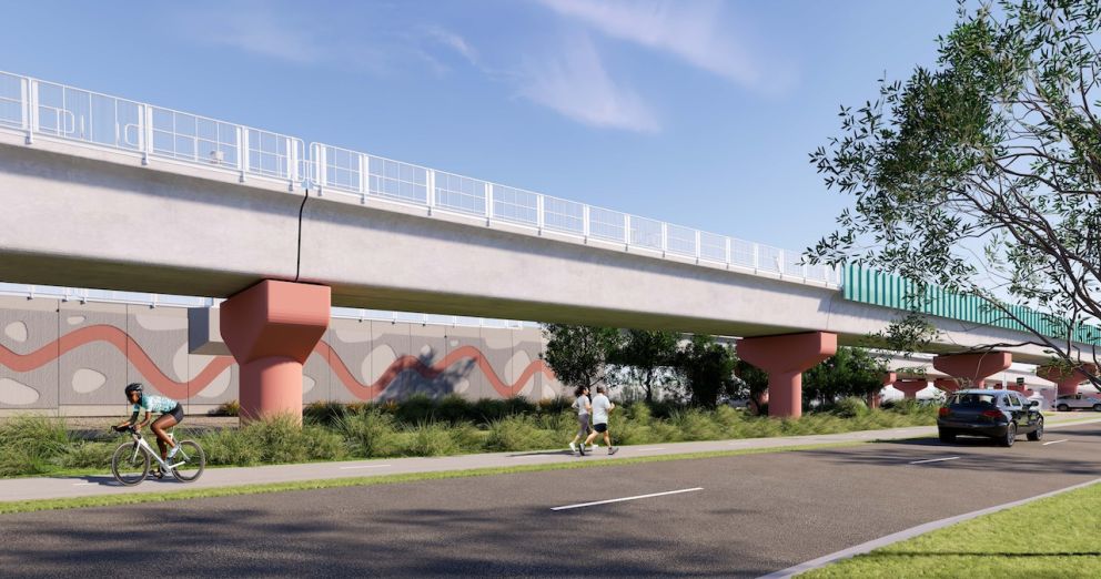Shared use path on Railway Parade. Artist impression only, subject to change.