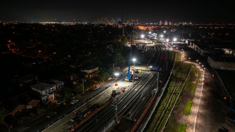 Night works in Newport