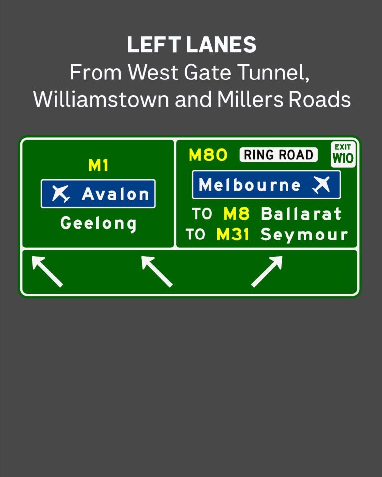 Signage - outbound lanes