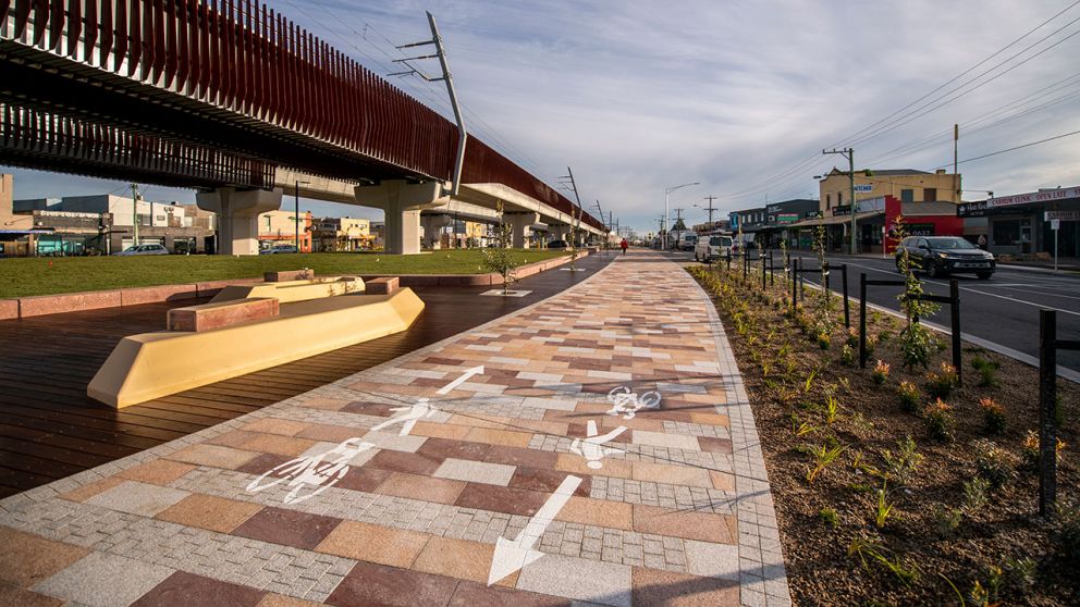 The new shared use path along Station Street, Carrum