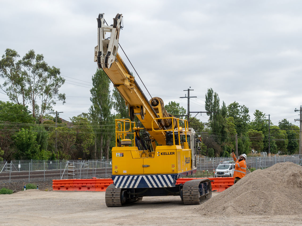A piling rig on site on our Mont Albert and Surrey Hills project.