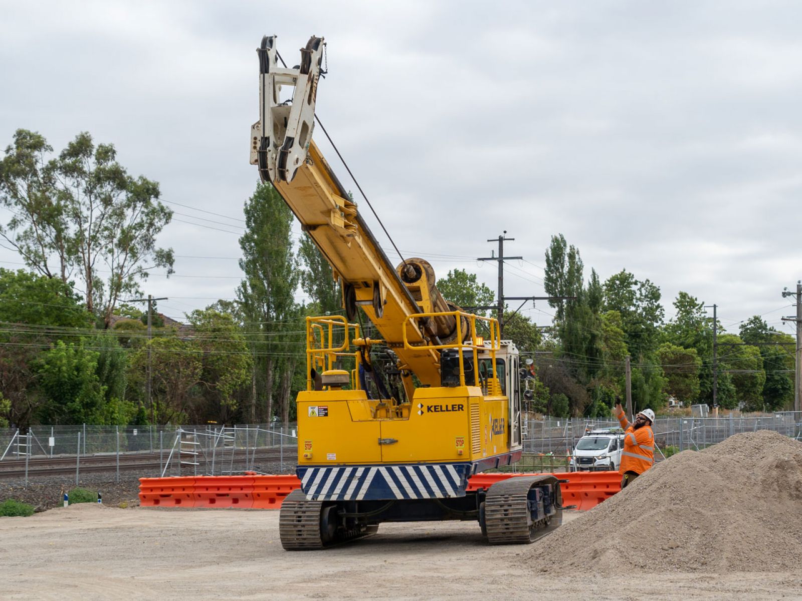 A piling rig on site on our Mont Albert and Surrey Hills project.