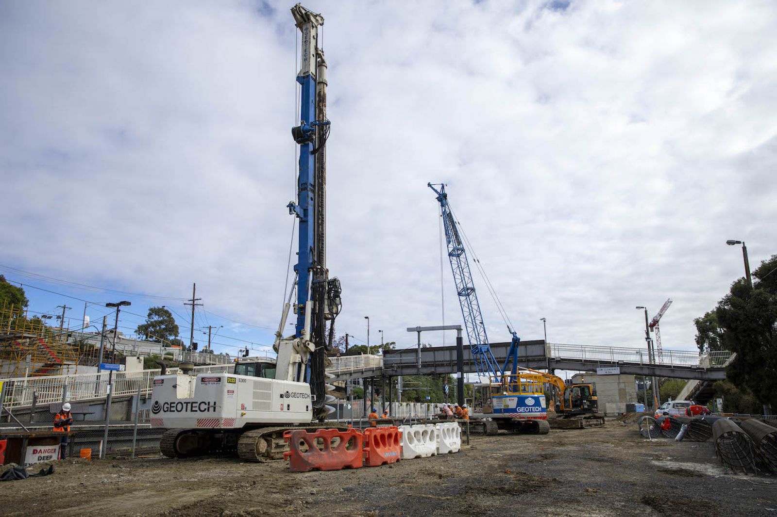 Construction machinery at Greensborough in May