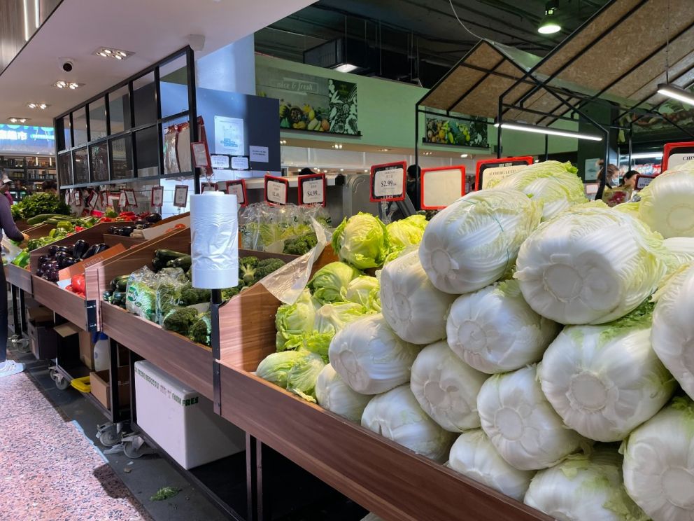 Fresh groceries on display