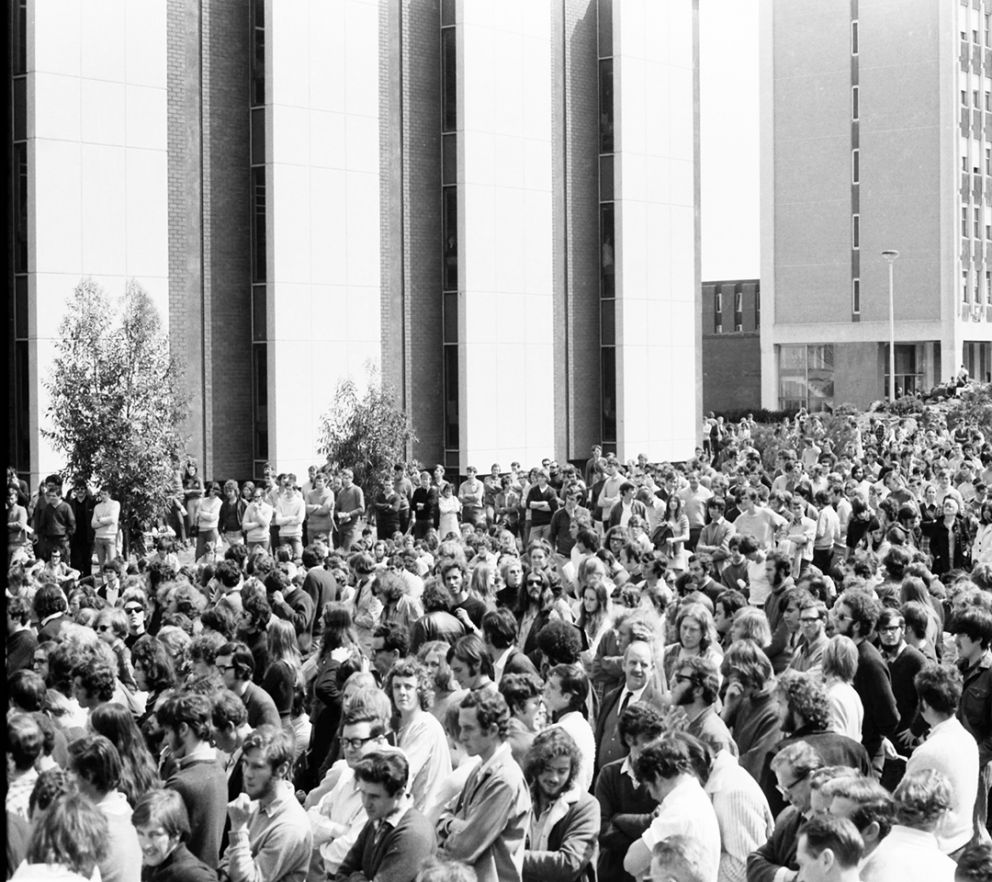 Monash University Vietnam war protests, 1971. Monash University Archives. Photographer David Taft. 